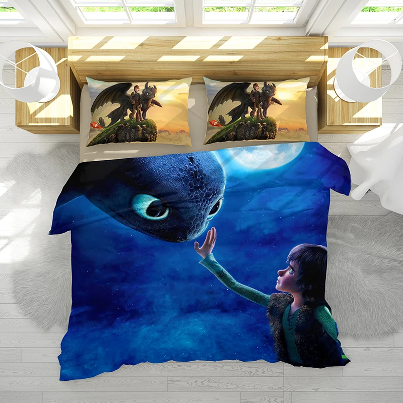 How to Train Your Dragon 3 Bedding Set Toothless Night Fury Single Double Duvet Cover+Pillowcase Cover Bedding Kids Stuffed Toys
How to Train Your Dragon 3 Bedding Set Toothless Night Fury Single Double Duvet Cover+Pillowcase Cover Bedding Kids Stuffed Toys