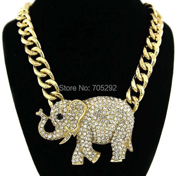 Celebrity Style Elephant Animal Pendants with Chunky Link Chain Necklace Gold Tone
Celebrity Style Elephant Animal Pendants with Chunky Link Chain Necklace Gold Tone