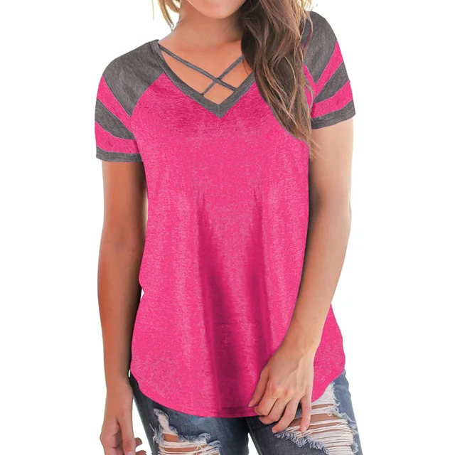 New Striped T -Shirts Summer Casual Tshirt V Neck Patchwork Basic Tops Femme 2018 Girls Sweet Women Tee Shirt Oversized Xxl
New Striped T -Shirts Summer Casual Tshirt V Neck Patchwork Basic Tops Femme 2018 Girls Sweet Women Tee Shirt Oversized Xxl