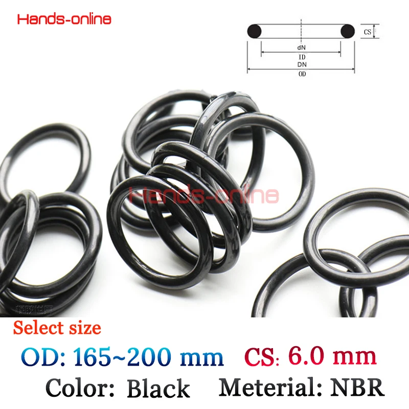 1x OD 165 167 170 175 180 185 187 190 195 197 200mm Rubber Metric O-Ring Section CS 6.0mm x ID (select more diameter)
1x OD 165 167 170 175 180 185 187 190 195 197 200mm Rubber Metric O-Ring Section CS 6.0mm x ID (select more diameter)