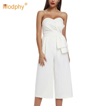 2019 Summer New Elegant Women's Jumpsuit Sexy White Strapless Ruffled Slim Jumpsuit Celebrity Runway Party Jumpsuit
2019 Summer New Elegant Women's Jumpsuit Sexy White Strapless Ruffled Slim Jumpsuit Celebrity Runway Party Jumpsuit