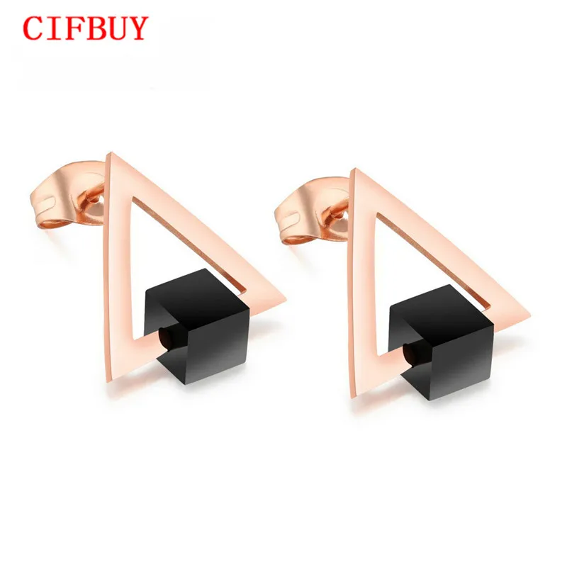 Vintage Triangle Cube Woman Stud Earrings Rose Gold / Gold Color Stainless Steel Female Ladies Party Jewelry Gift GE388
Vintage Triangle Cube Woman Stud Earrings Rose Gold / Gold Color Stainless Steel Female Ladies Party Jewelry Gift GE388