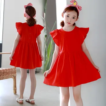Red cotton sleeveless dress girl ruffled large size girls princess dress clothes children's clothing 2018 clothes
Red cotton sleeveless dress girl ruffled large size girls princess dress clothes children's clothing 2018 clothes