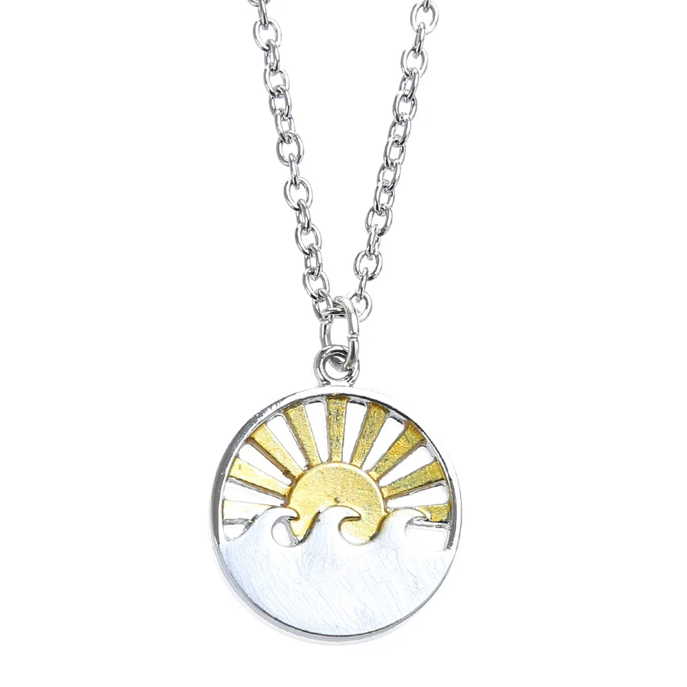 Summer Wave and Sun Beach Jewelry Nautical Surfing Pendant Necklace Women Gift
Summer Wave and Sun Beach Jewelry Nautical Surfing Pendant Necklace Women Gift