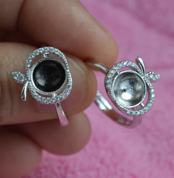 Zircon stone Bead 925 silver ring mounting /fitting, sterling silver apple shape ring findings PR40 
Zircon stone Bead 925 silver ring mounting /fitting, sterling silver apple shape ring findings PR40