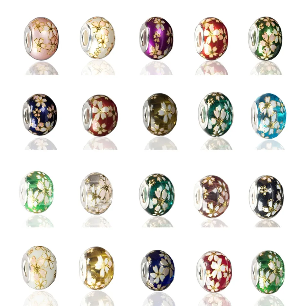 2Pcs/lot Mixed color Large Hole Glass Beads with Painting Flower,Handmade European Charm Bead with Silver Plated Brass Core
2Pcs/lot Mixed color Large Hole Glass Beads with Painting Flower,Handmade European Charm Bead with Silver Plated Brass Core