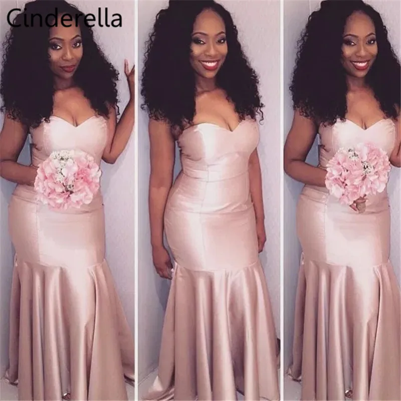 Cinderella African Pink Sweetheart Satin Pleated Mermaid Bridesmaid Dresses Hot Simple Zipper Back Wedding Bridesmaid Dresses
Cinderella African Pink Sweetheart Satin Pleated Mermaid Bridesmaid Dresses Hot Simple Zipper Back Wedding Bridesmaid Dresses