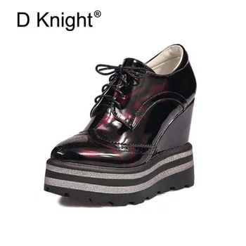 Fashion Print Patent Platform Lace Up Women Wedge Shoes Vintage Women Pointed Toe Deep Mouth High Heels Wedges Size 34-42 Pumps
Fashion Print Patent Platform Lace Up Women Wedge Shoes Vintage Women Pointed Toe Deep Mouth High Heels Wedges Size 34-42 Pumps