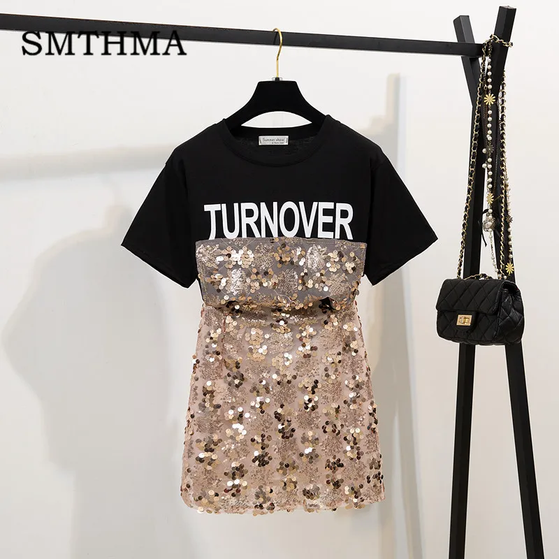 SMTHMA 2019 New Fashion Summer Women's Sequins Short Sleeved T-shirts + Sexy mini Skirt Two Piece Female Sequin Set
SMTHMA 2019 New Fashion Summer Women's Sequins Short Sleeved T-shirts + Sexy mini Skirt Two Piece Female Sequin Set