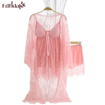 2018 New Spring Summer Robe Sexy Dressing Gowns For Women V-neck Nightgown Robe Sets Lace Gown Bathrobe Set Black/White E0242
2018 New Spring Summer Robe Sexy Dressing Gowns For Women V-neck Nightgown Robe Sets Lace Gown Bathrobe Set Black/White E0242