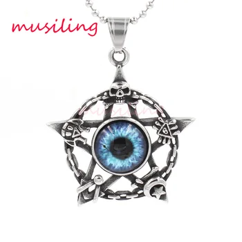 316L Stainless Steel Eye of the Demon Necklace Pendants Pendulum Skull Star Accessories Reiki Charms Amulet Men Jewelry 1pcs
316L Stainless Steel Eye of the Demon Necklace Pendants Pendulum Skull Star Accessories Reiki Charms Amulet Men Jewelry 1pcs