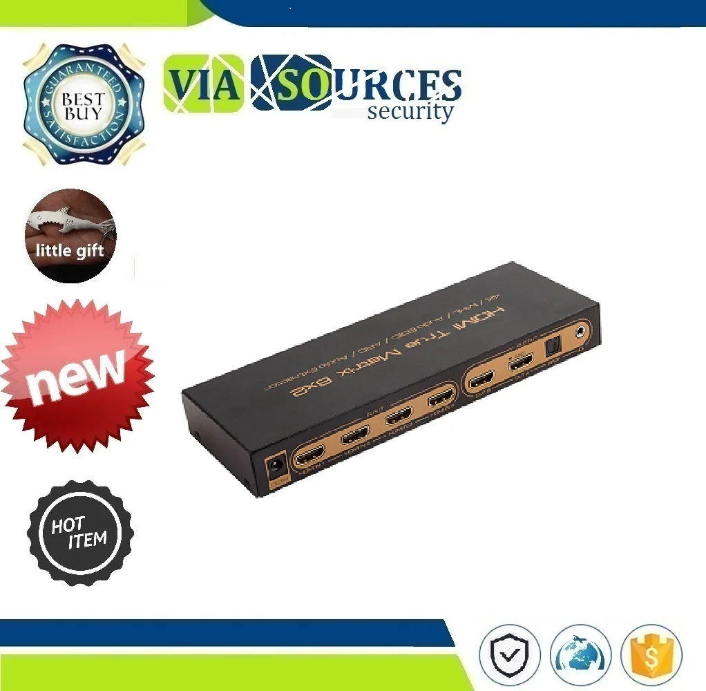 5.1CH switch splitter 6 input 2 output converter for HDTV 06M1 6x2 HDMI Matrix PIP 1.4V 4K*2K 3D Audio EDID/ARC/Audio Extractor
5.1CH switch splitter 6 input 2 output converter for HDTV 06M1 6x2 HDMI Matrix PIP 1.4V 4K*2K 3D Audio EDID/ARC/Audio Extractor