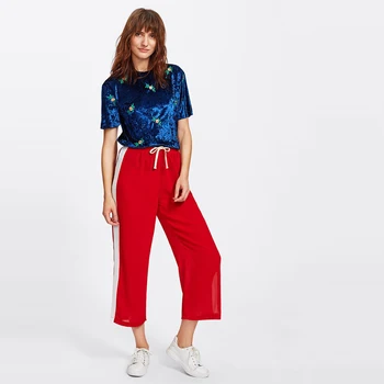 Women Casual Wide Leg Trousers High waist Side Striped Panel Drawstring Loose Pants harajuku pantalon large femme sweatpants
Women Casual Wide Leg Trousers High waist Side Striped Panel Drawstring Loose Pants harajuku pantalon large femme sweatpants