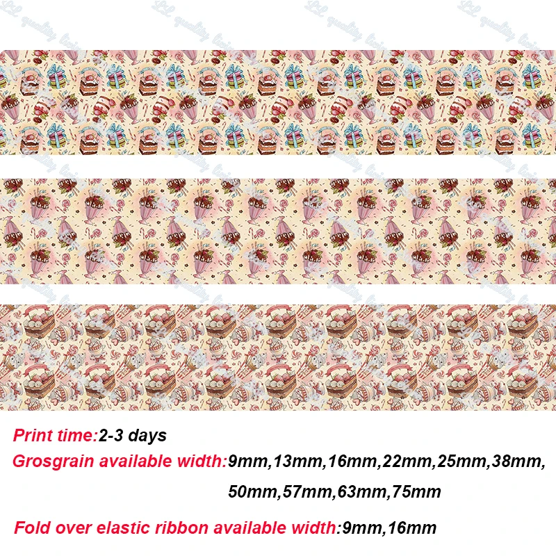 Sweet cake printed grosgrain ribbon Wedding Party Decoration DIY Handmade Crafts Garment Materials handmade hair bow 50 yards
Sweet cake printed grosgrain ribbon Wedding Party Decoration DIY Handmade Crafts Garment Materials handmade hair bow 50 yards