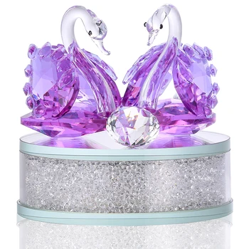 H&D Purple Crystal Swan Figurine with Rhinestomes Stand Glass Paperweight Collectible Gift For Xmas Home Wedding Decoration
H&D Purple Crystal Swan Figurine with Rhinestomes Stand Glass Paperweight Collectible Gift For Xmas Home Wedding Decoration