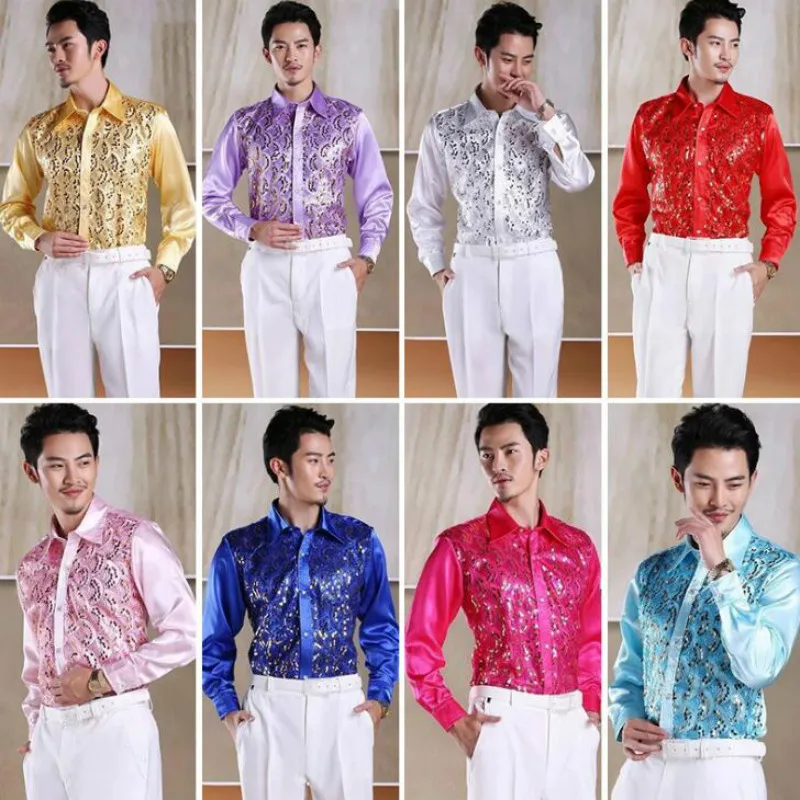 Long Sleeve Shirt Men's Slim Chorus Host Dance Performance Costume Stage Performance Square Sequins Shirt
Long Sleeve Shirt Men's Slim Chorus Host Dance Performance Costume Stage Performance Square Sequins Shirt