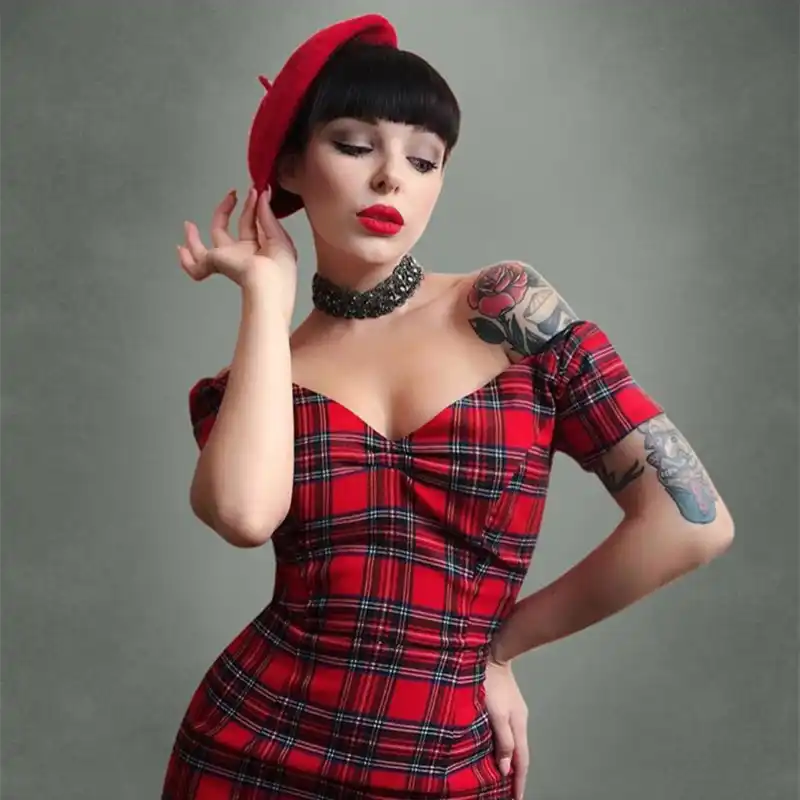 tartan wiggle dress