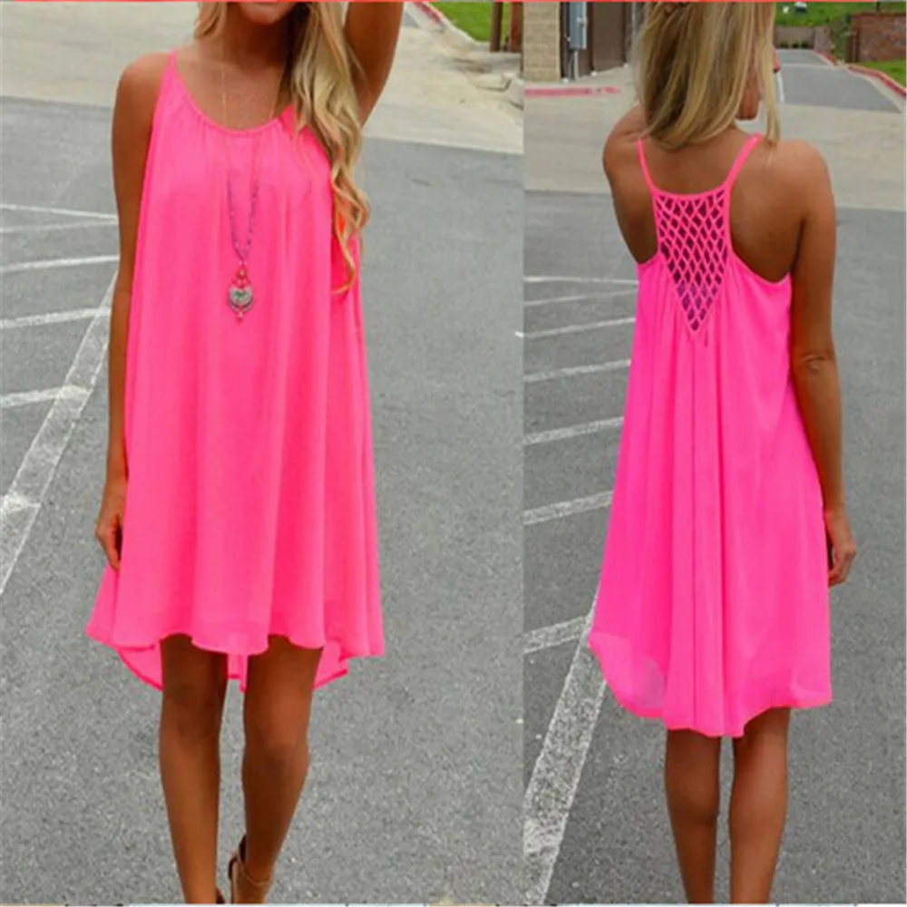 Female Summer Beach Dress Women Chiffon Voile Mini Dress Plus Size Loose Sleeveless Hollow Out Spaghetti Strap Strapless Dresses
Female Summer Beach Dress Women Chiffon Voile Mini Dress Plus Size Loose Sleeveless Hollow Out Spaghetti Strap Strapless Dresses