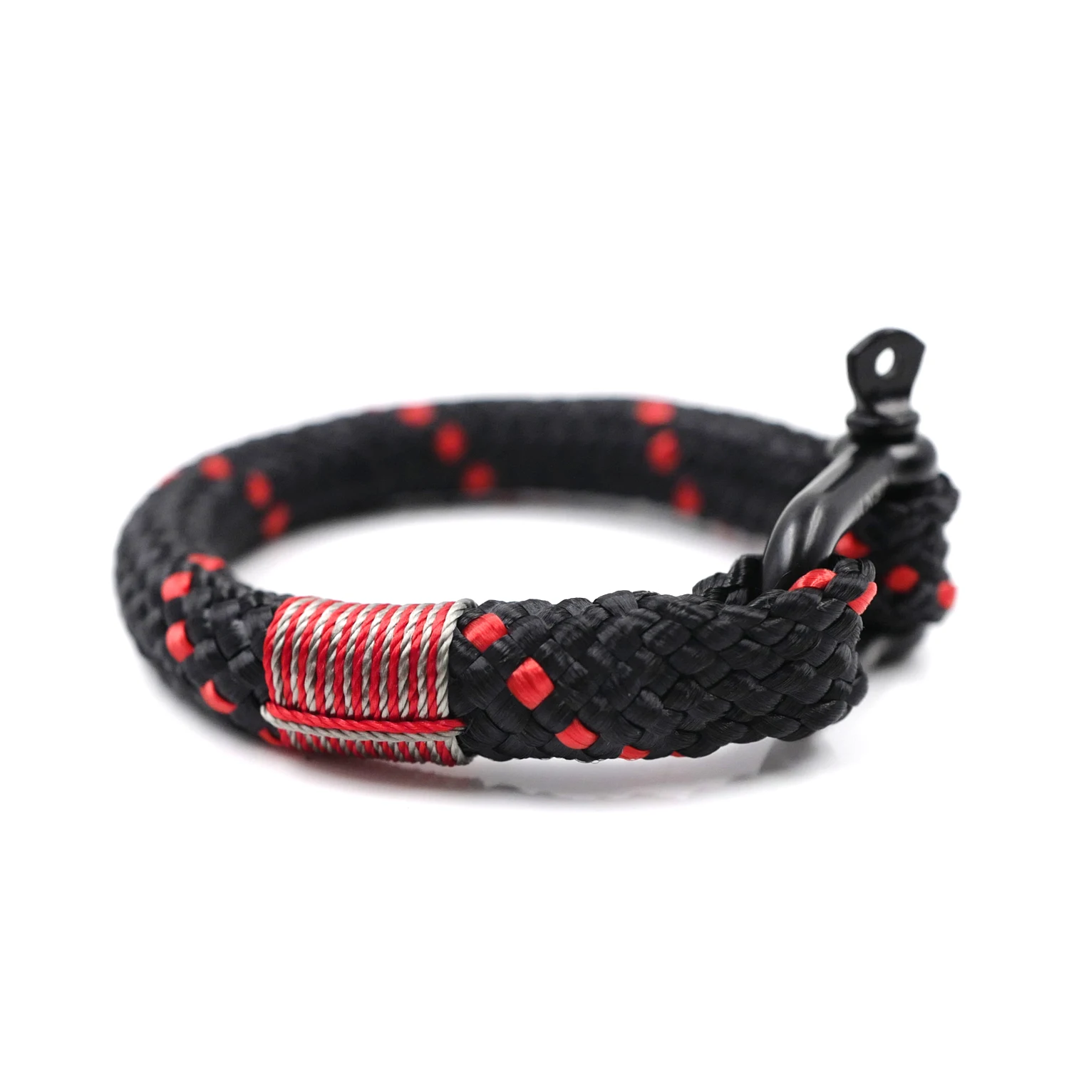 Black Red BRT-N532 Hand-made Chic Nautical Braided Bracelet Yachting Rope Military Paracord Bracelet Wristband With D-Shackle
Black Red BRT-N532 Hand-made Chic Nautical Braided Bracelet Yachting Rope Military Paracord Bracelet Wristband With D-Shackle