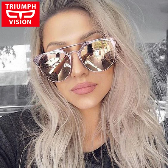 TRIUMPH VISION Brand Designer Sun Glasses For Women Round Pilot Style Female Sunglasses Pink Mirror Shades Oculos Women 2017 New
TRIUMPH VISION Brand Designer Sun Glasses For Women Round Pilot Style Female Sunglasses Pink Mirror Shades Oculos Women 2017 New