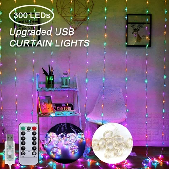 Curtain String Lights 300 LED Window Curtain Fairy Lights Copper Wire Twinkle Star String Lights USB Remote Control 8 Modes
Curtain String Lights 300 LED Window Curtain Fairy Lights Copper Wire Twinkle Star String Lights USB Remote Control 8 Modes