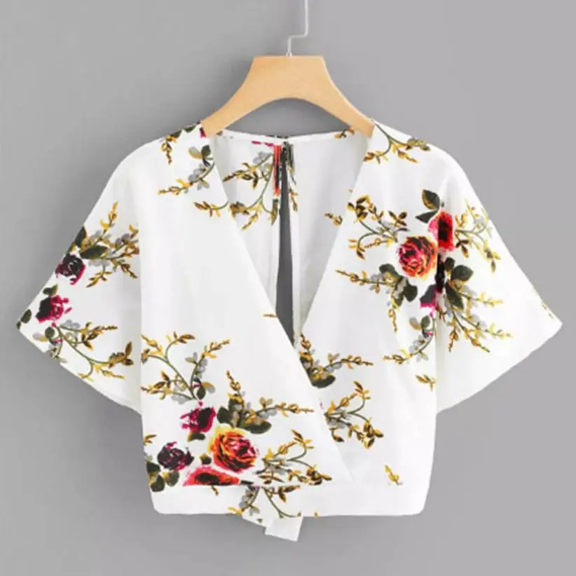 Women Fashion Summer Flower Print Backless Bandage V-Neck Hight Waist T-Shirt Short Sleeve Casual Tops
Women Fashion Summer Flower Print Backless Bandage V-Neck Hight Waist T-Shirt Short Sleeve Casual Tops