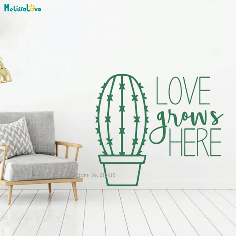 Family Wall Decal Love Grows Here with Cactus Design Vinyl Art for Living Room Bedroom Home Decor Removable Sticker YT1056
Family Wall Decal Love Grows Here with Cactus Design Vinyl Art for Living Room Bedroom Home Decor Removable Sticker YT1056