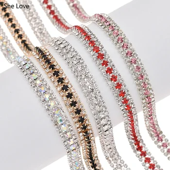 Chzimade 1Yard 3Rows Crystal AB Rhinestone Cup Chain For Wedding Dress Decoration Trim Applique Sew On Garment Bags
Chzimade 1Yard 3Rows Crystal AB Rhinestone Cup Chain For Wedding Dress Decoration Trim Applique Sew On Garment Bags