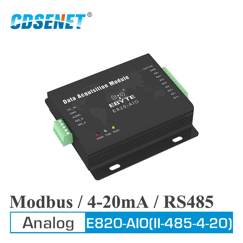 E820-AIO(II-485-4-20) RS485 Analog Signal Acquisition Module Modbus RTU 4-20mA 4 Channel Wireless Data Transceiver RF Module
E820-AIO(II-485-4-20) RS485 Analog Signal Acquisition Module Modbus RTU 4-20mA 4 Channel Wireless Data Transceiver RF Module