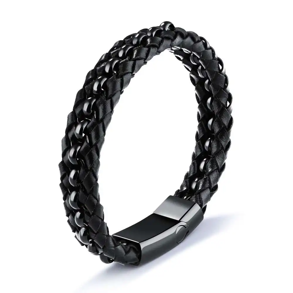 Stainless Steel Bracelets & Bangles 200mm Two Row Magnetic Buckle Men Leather Bracelets Men Jewelry Gift for Boys(BA102073)
Stainless Steel Bracelets & Bangles 200mm Two Row Magnetic Buckle Men Leather Bracelets Men Jewelry Gift for Boys(BA102073)