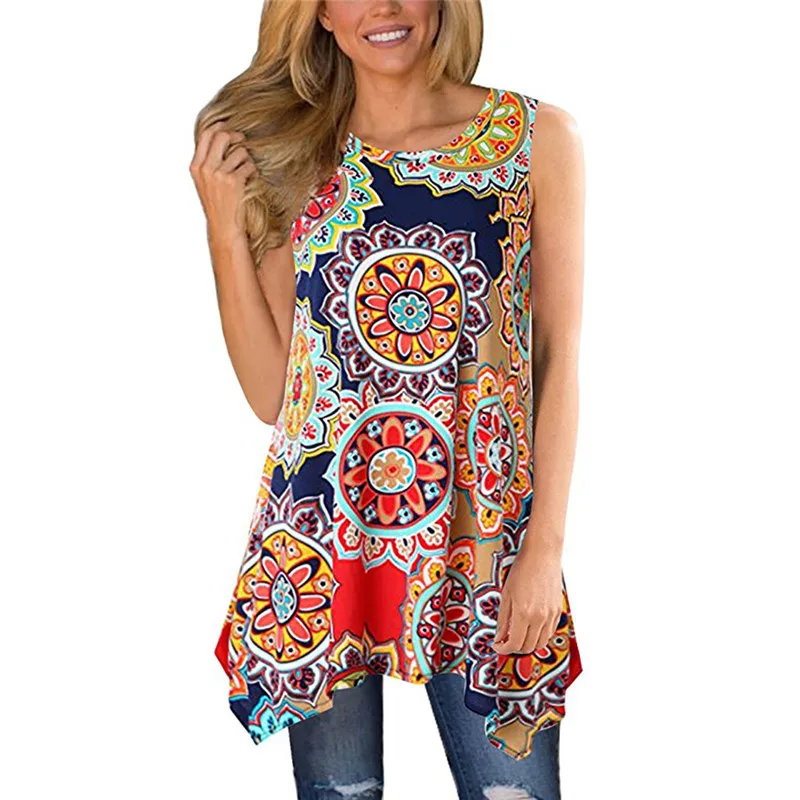 2019 New Summer Tops Fashion Women Casual Streetwear O-Neck Sleeveless Print Irregular Tank top Loose Plus Size Female T Shirt
2019 New Summer Tops Fashion Women Casual Streetwear O-Neck Sleeveless Print Irregular Tank top Loose Plus Size Female T Shirt