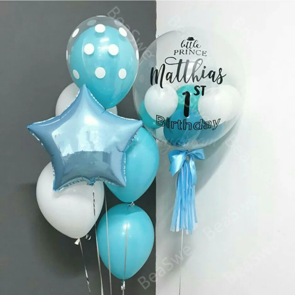 24" transparent bubble PVC balloons with Customized Sticker blue Boy Baby Shower Little Prince 1st Birthday decor party supplies
24" transparent bubble PVC balloons with Customized Sticker blue Boy Baby Shower Little Prince 1st Birthday decor party supplies