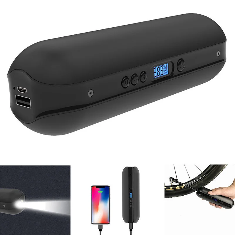 Air Pressure Pump150PSI Bike Electric Inflator Bicycle Tire Power Bank Light High Quality PC & ABS Material Durable
Air Pressure Pump150PSI Bike Electric Inflator Bicycle Tire Power Bank Light High Quality PC & ABS Material Durable