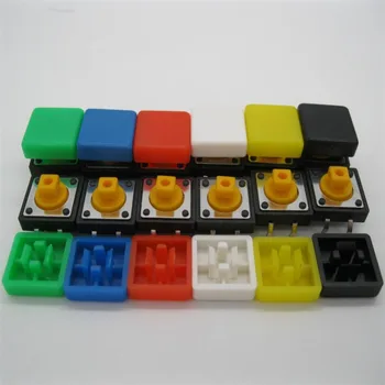 120PCS B3F-4055 Tactile Touch Push Button Switch Momentary 12*12*7.3MM tact Micro switch button + (120PCS 6 colors Tact Cap)
120PCS B3F-4055 Tactile Touch Push Button Switch Momentary 12*12*7.3MM tact Micro switch button + (120PCS 6 colors Tact Cap)