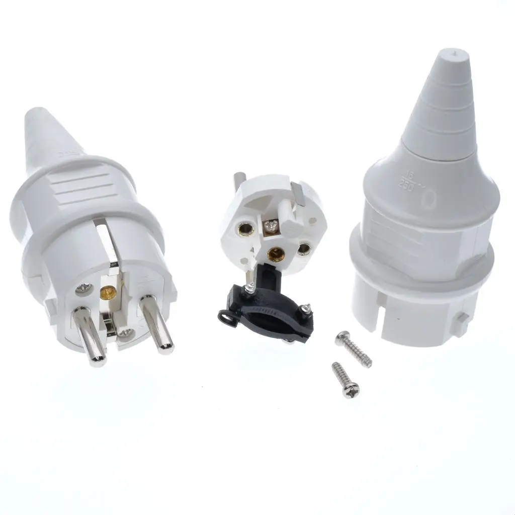 European Schuko High Power Rewireable Plug 250V 16A CCE 7//7 Standard Plug Black