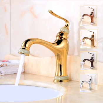 European style jade basin faucet deck mounted hot and cold Water Tap gold Jade faucet Antique Rose Gold Chrome ORB
European style jade basin faucet deck mounted hot and cold Water Tap gold Jade faucet Antique Rose Gold Chrome ORB