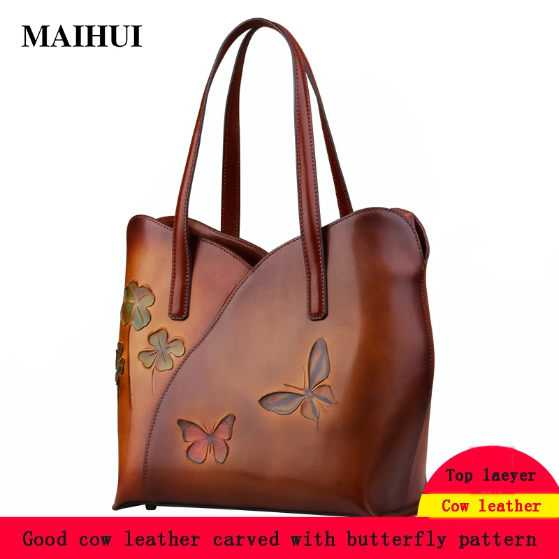 Maihui women leather handbags ladies cowhide real genuine leather national tote bags high quality Top-Handle Bags drop shipping
Maihui women leather handbags ladies cowhide real genuine leather national tote bags high quality Top-Handle Bags drop shipping