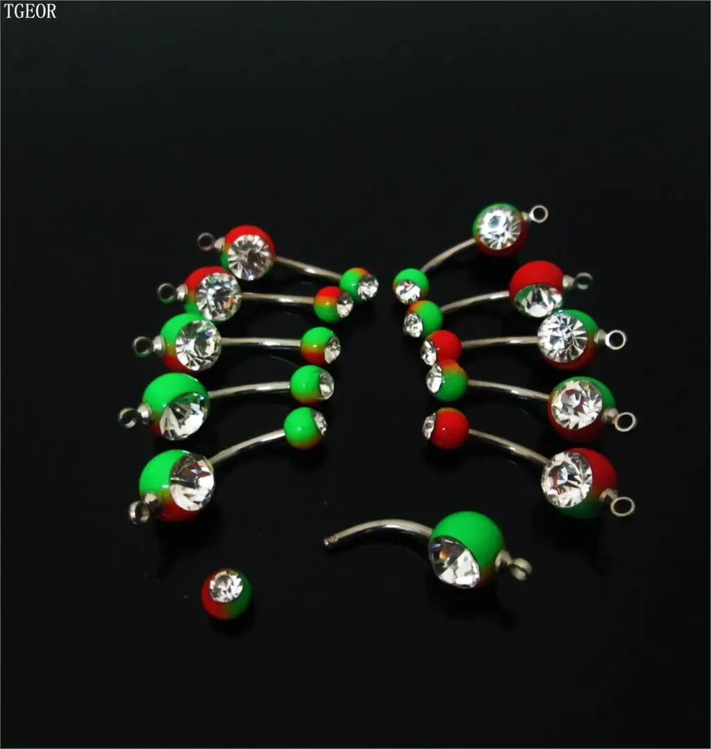 Retail 14G 1 pair rainbow color double gem crystal navel piercing with a dangle loop bottom acrylic belly button ring
Retail 14G 1 pair rainbow color double gem crystal navel piercing with a dangle loop bottom acrylic belly button ring