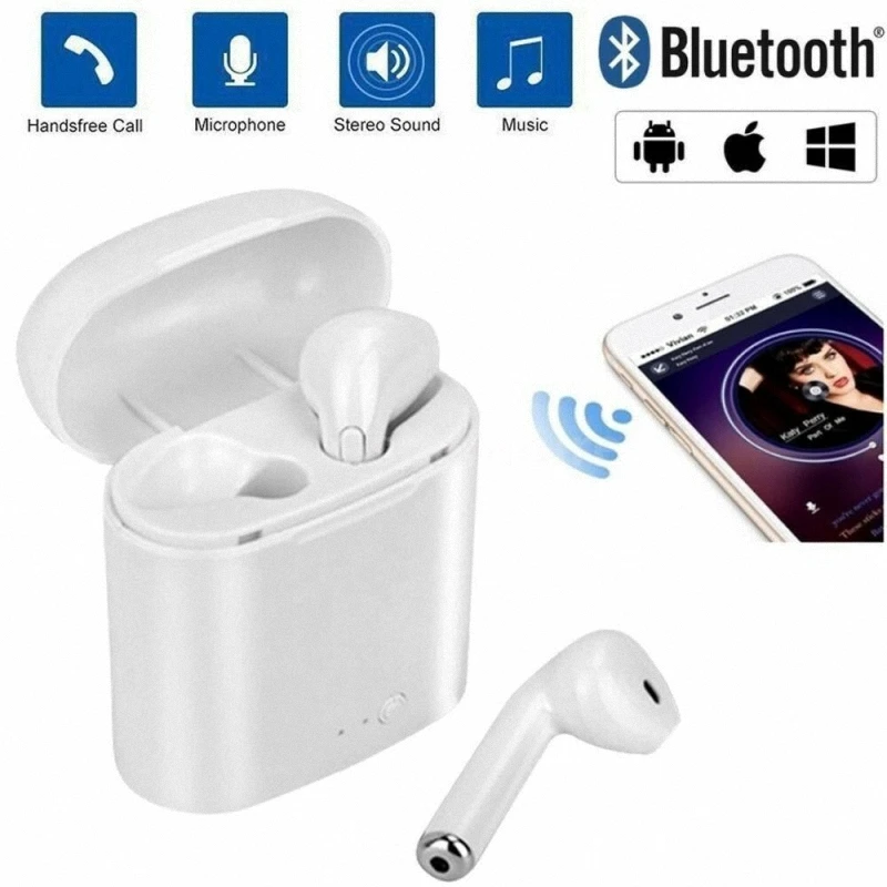Wireless Headset Bluetooth Earpieces i7S Tws Earbuds Twins Earphone With Charging box Earphones For iPhone Samsung Smart phone
Wireless Headset Bluetooth Earpieces i7S Tws Earbuds Twins Earphone With Charging box Earphones For iPhone Samsung Smart phone