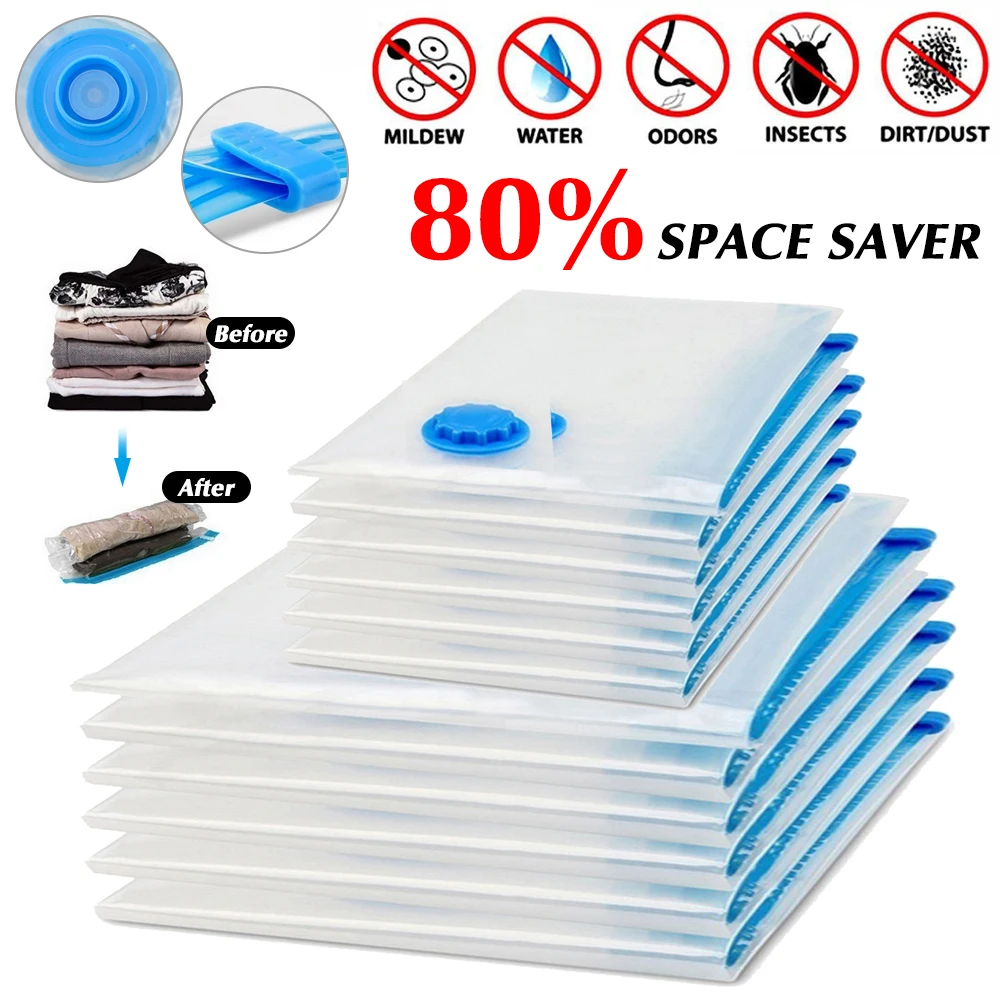 Hoomall Vacuum Bags For Clothes Storage Bag With Valve Transparent Border Foldable Compressed Organizer Space Saving Seal Packet
Hoomall Vacuum Bags For Clothes Storage Bag With Valve Transparent Border Foldable Compressed Organizer Space Saving Seal Packet