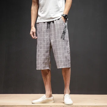 High quality Summer loose shorts men wide-legged harem Mens shorts plaid casual shorts tide male cotton beach linen shorts
High quality Summer loose shorts men wide-legged harem Mens shorts plaid casual shorts tide male cotton beach linen shorts