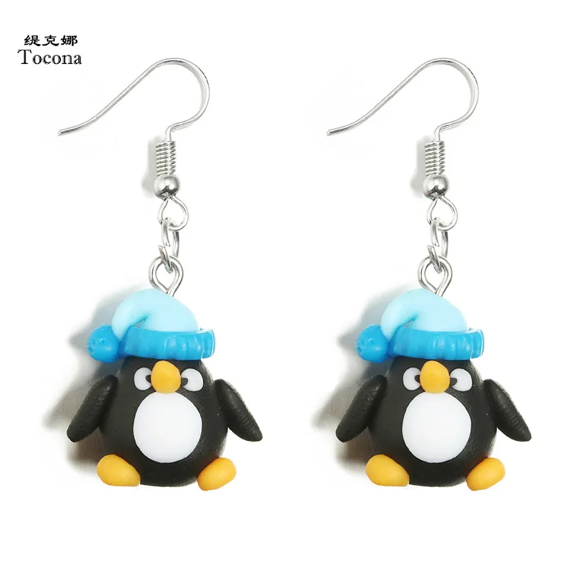 Tocona Cute 3D Cartoon Penguin Stud Earrings Handmade Polymer Clay Animal Earring for Women Children Jewelry Brincos 6165
Tocona Cute 3D Cartoon Penguin Stud Earrings Handmade Polymer Clay Animal Earring for Women Children Jewelry Brincos 6165