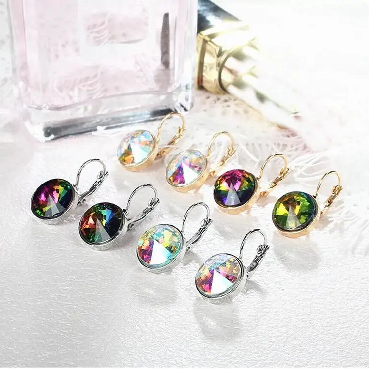 Classic France Hook Style Colorful Round Crystal Zircon Drop Earrings For Women Color AB Blue Drop Earrings Birthday Gift Girls
Classic France Hook Style Colorful Round Crystal Zircon Drop Earrings For Women Color AB Blue Drop Earrings Birthday Gift Girls