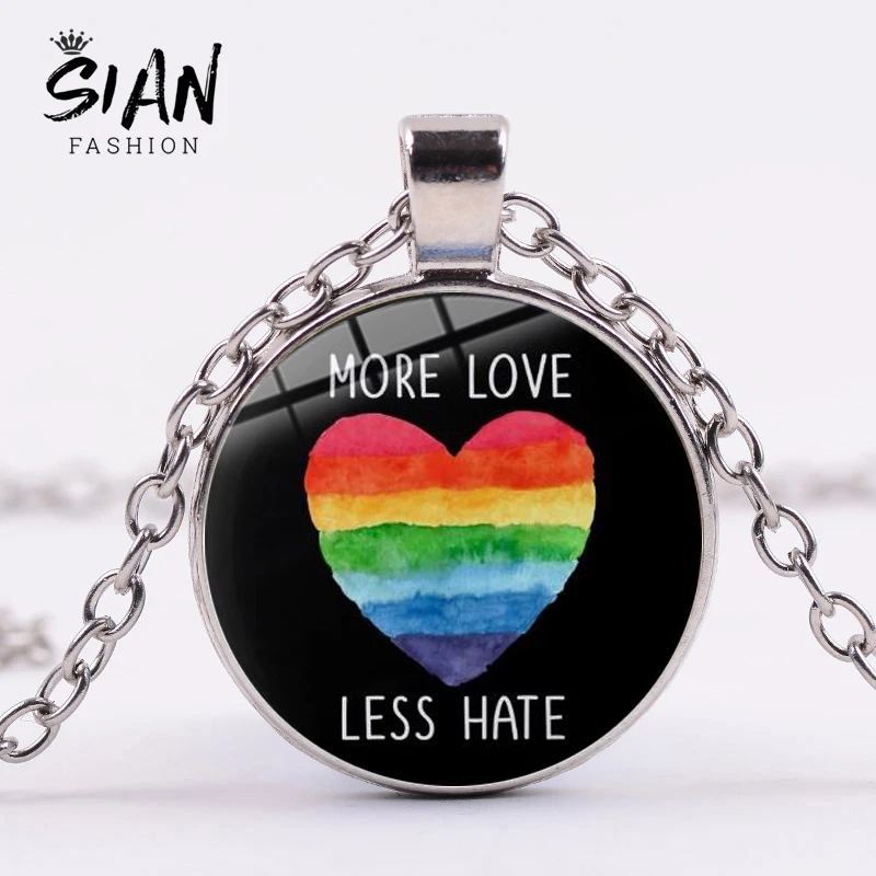 SIAN Fashion Rainbow Heart Lesbian Gay Pride LGBT Necklace Art Picture Glass Cabochon Pendant Handicrafts Gift for Lovers Choker
SIAN Fashion Rainbow Heart Lesbian Gay Pride LGBT Necklace Art Picture Glass Cabochon Pendant Handicrafts Gift for Lovers Choker