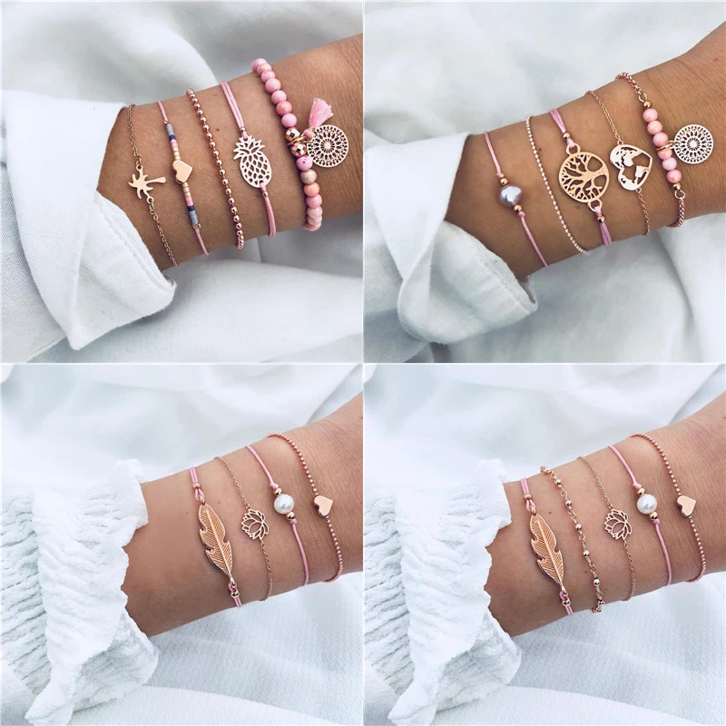 ZORCVENS Boho Women Pineapple Tassels Heart Coconut Tree Chain Bead Leather Bracelet Set Charm Fashion Bracelet for Woman
ZORCVENS Boho Women Pineapple Tassels Heart Coconut Tree Chain Bead Leather Bracelet Set Charm Fashion Bracelet for Woman