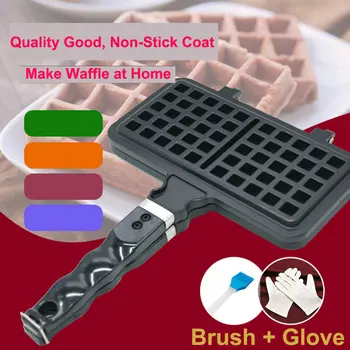 Household gas heat mini waffle plate square waffle maker teflon baking die 2 head 2 grid waffle pan Non-Stick Cooking Surface
Household gas heat mini waffle plate square waffle maker teflon baking die 2 head 2 grid waffle pan Non-Stick Cooking Surface