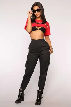 Hirigin New Women's Casual High Waist Cargo Trousers Solid Pockets Elasticated cuffs HIgh Waist Cotton Blend Pants
Hirigin New Women's Casual High Waist Cargo Trousers Solid Pockets Elasticated cuffs HIgh Waist Cotton Blend Pants