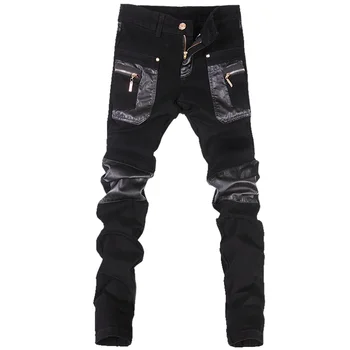 Korean style cool fashion Mens punk pants with leather zippers Black color Tight skenny Plus size 33 34 36 Rock trousers
Korean style cool fashion Mens punk pants with leather zippers Black color Tight skenny Plus size 33 34 36 Rock trousers