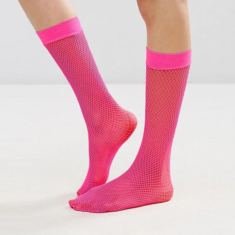 High pink socks