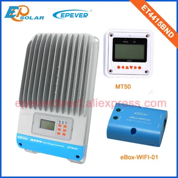 MPPT ET4415BND Max PV input 150V Solar PV system controller MT50 Meter and eBOX-Wifi-01 Phone APP regulator 48V Battery work
MPPT ET4415BND Max PV input 150V Solar PV system controller MT50 Meter and eBOX-Wifi-01 Phone APP regulator 48V Battery work